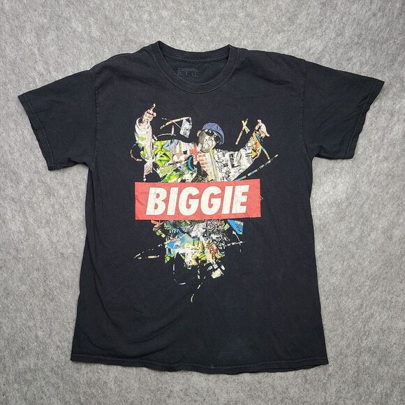 The Notorious BIG BIGGIE Concert Tour T-Shirt Mens Size L Black Logo Rap‎ Tee - Picture 1 of 9